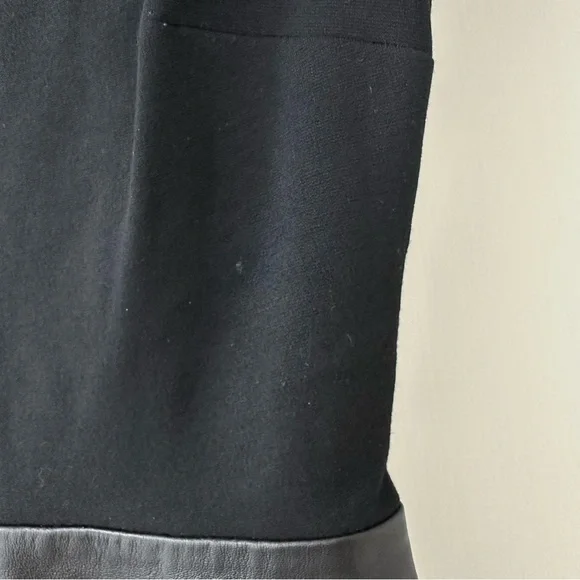 Diane Von Furstenberg Black Fit & Flare Skater Dress, Leather Details, Size 0 - Picture 11 of 11